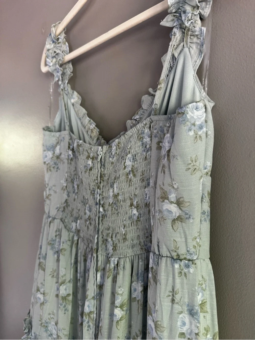 NWT Altar’d State Angelle textured Floral Tiered Maxi Dress - Picture 5 of 11